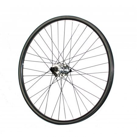 Roti - Roata spate 26x1.75 Fivestars disc, negru, butuc silver cu bile si QR