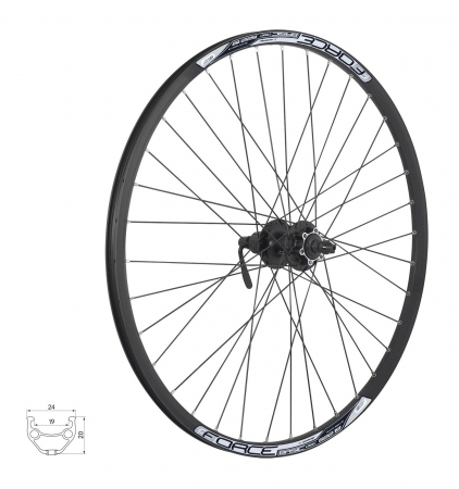 Roata spate Force Basic Disc 622x19 butuc Shimano FHM475