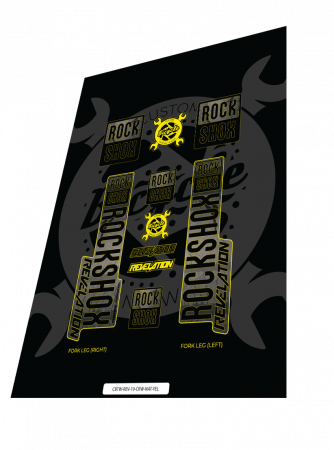 Stickere - Stickere pentru furca Rockshox Revelation Craw Nature Yellow Black 2019