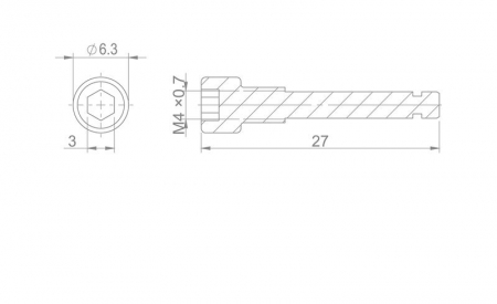 Surub de blocare a placutelor M4 x 22 mm, Avid / Sram (Elixir, Code, Guide, Trail) [1]