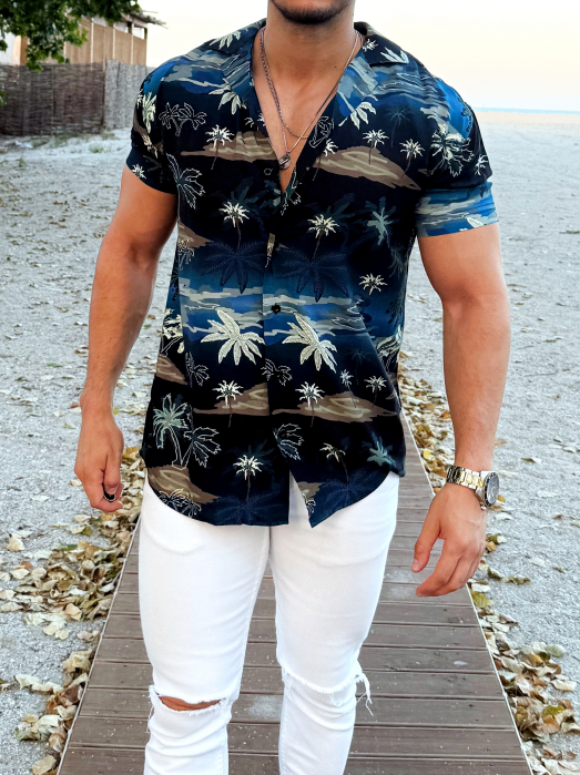 camasa albastra maneca scurta palmieri [1]