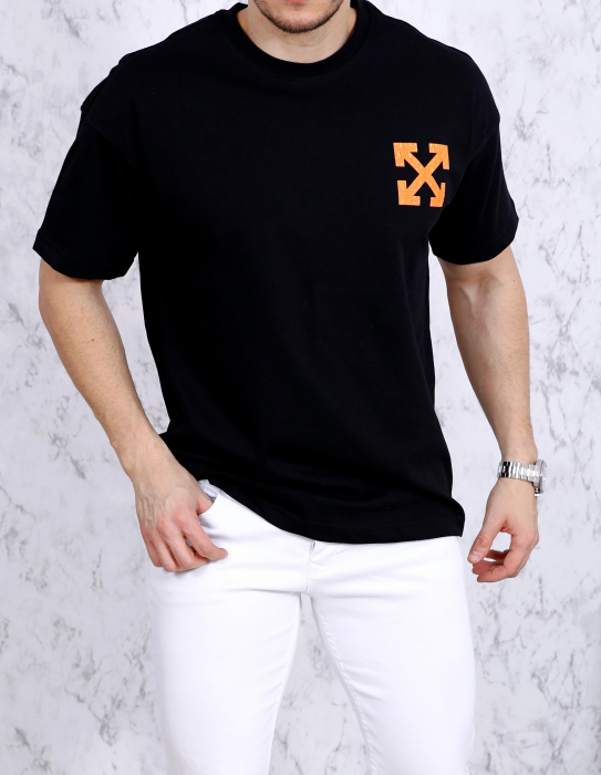 tricou negru off portocaliu [4]