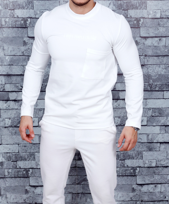 bluza alba buzunar piept si scris [2]