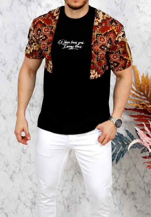 camasa neagra imprimeu piept si umeri flow [1]