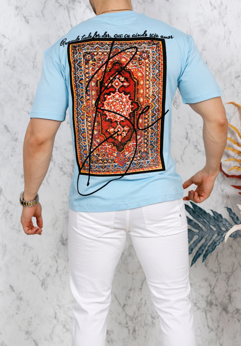 tricou fashion albastru deschis model piept si spate [2]