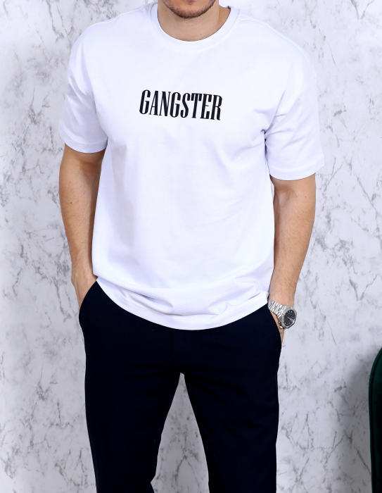 tricou gangster alb fashion model spate [3]