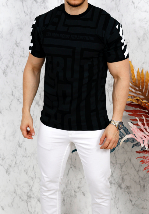 tricou off negru imprimeu [3]