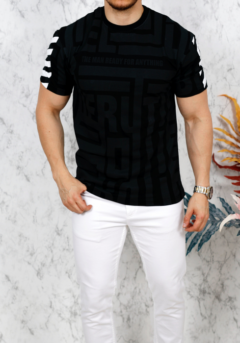 tricou off negru imprimeu [2]