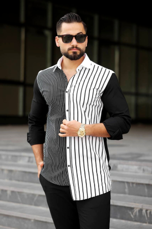 Camasa luxury cu dungi  asimetrica [1]