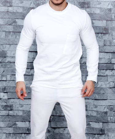 Lichidare de stoc - bluza alba buzunar piept si scris