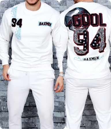 BLUZE / HANORACE - bluza alba model spate si piept 94 baseball