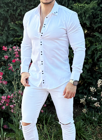 camasa alba nasturi negri model star [1]