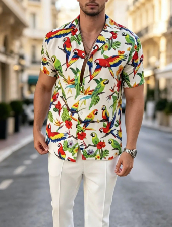 Camasi Luxury - camasa maneca scurta safari alba