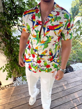 Camasi Luxury - camasa maneca scurta safari alba