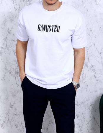 tricou gangster alb fashion model spate [2]