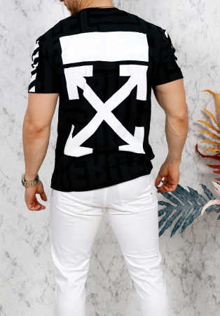 Lichidare de stoc - tricou off negru imprimeu