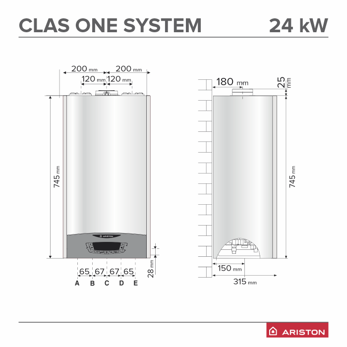 Centrala termica in condensatie Ariston Clas One System 24, kit evacuare inclus [2]