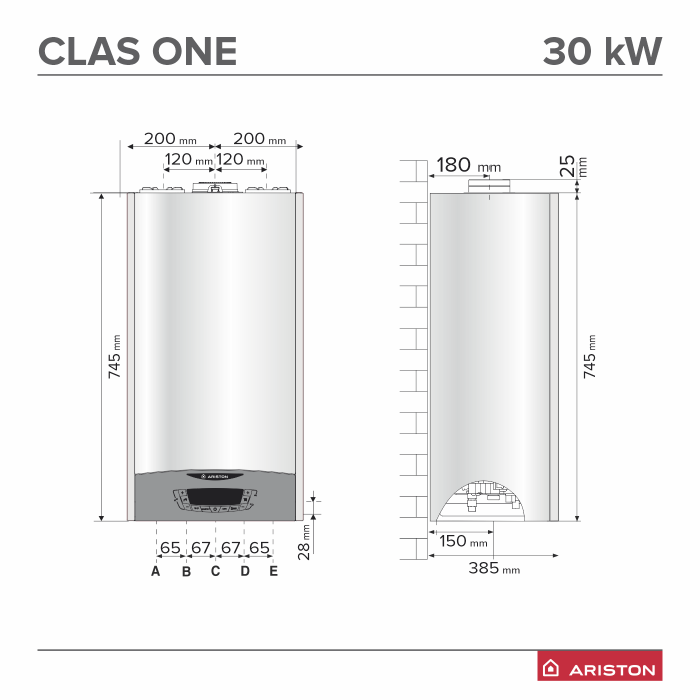 Centrala termica pe gaz Ariston Clas One Wifi 30kW cu montaj + A.F. ISCIR [2]