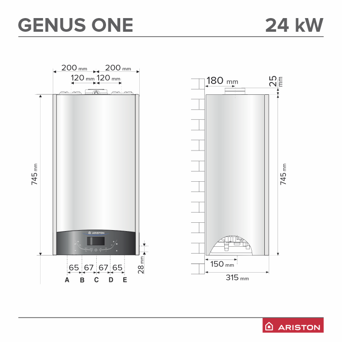Centrala termica in condensatie Ariston Genus One+ 24kW (model 2023) cu montaj + A.F. ISCIR [2]