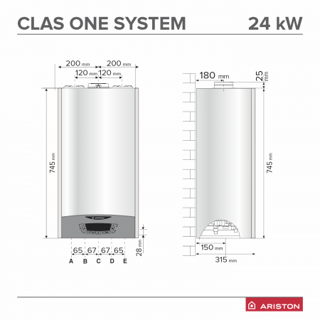 Centrala termica in condensatie Ariston Clas One System 24, kit evacuare inclus [1]