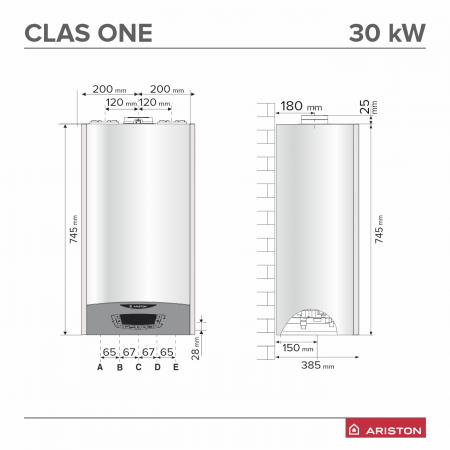 Centrala termica pe gaz Ariston Clas One Wifi 30kW cu montaj + A.F. ISCIR [1]