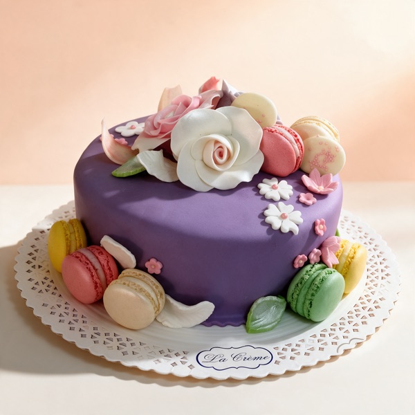 Tort aniversar cu macarons