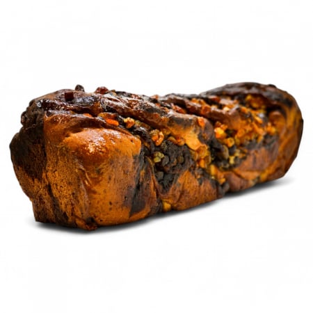 Produse de Craciun - Babka cu cacao, nuca si portocale confiate