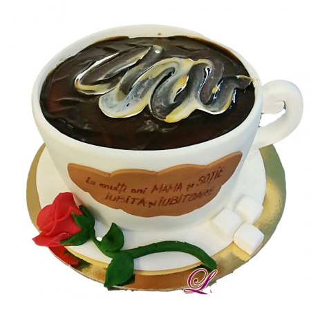 Torturi aniversare - Tort aniversare ceasca cafea