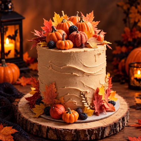 Halloween - Tort caramel - Recolta de dovleci