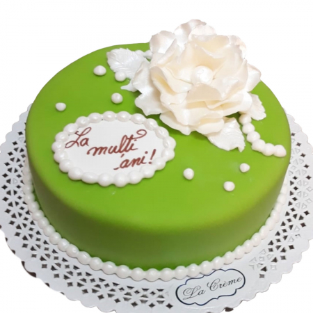 Torturi aniversare - Tort colorat cu flori model 4