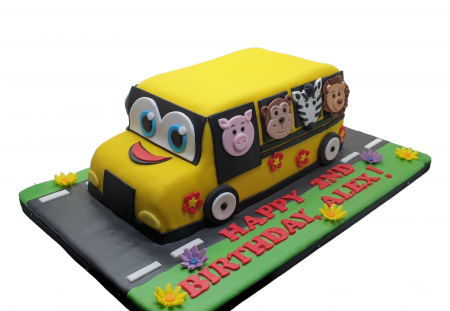 Torturi Copii Fete - Tort copii Autobuzul cu animale