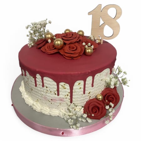 Torturi aniversare - Tort colorat floral
