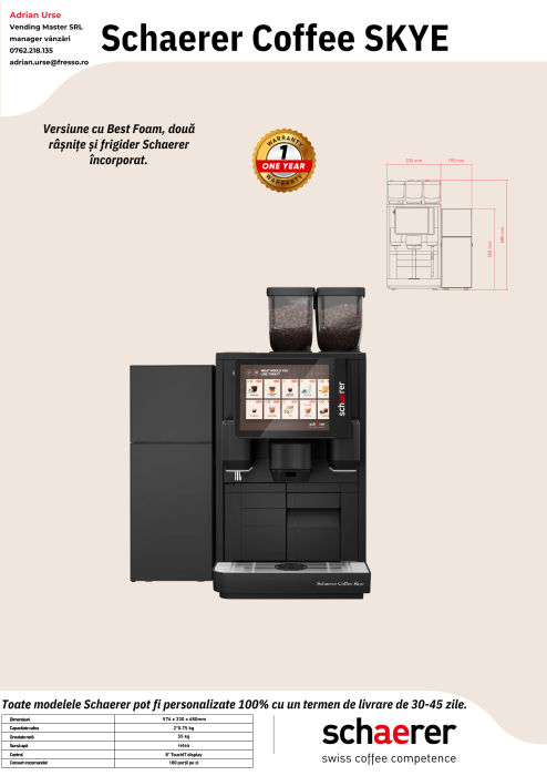 Aparat cafea profesional Schaerer Coffee Skye [3]