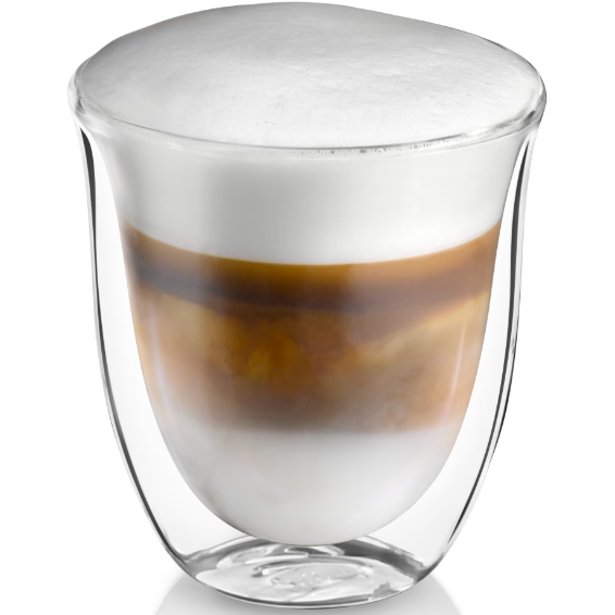 DeLonghi set 2 pahare cappuccino de sticlă termorezistentă, perete dublu, 2x270ml [2]