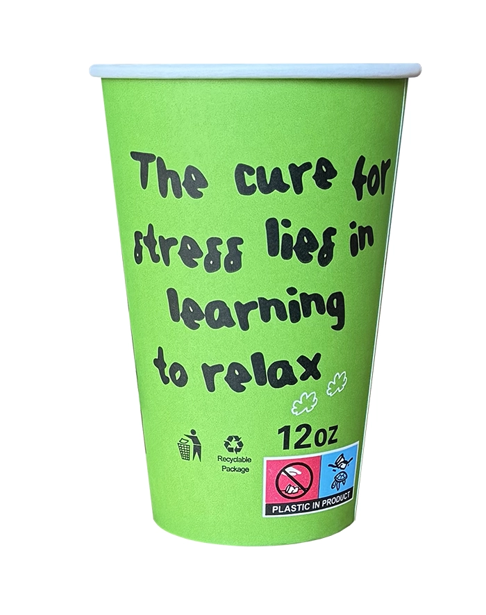 Pahar carton 12oz 300ml Relax verde NVS 50buc [3]