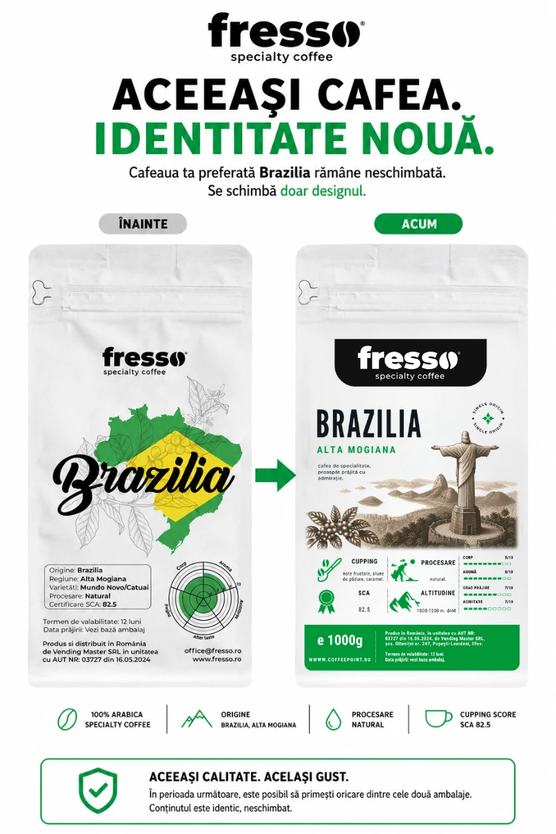 Cafea boabe Fresso - Fresso Brazilia Alta Mogiana cafea boabe de origine proaspăt prăjită