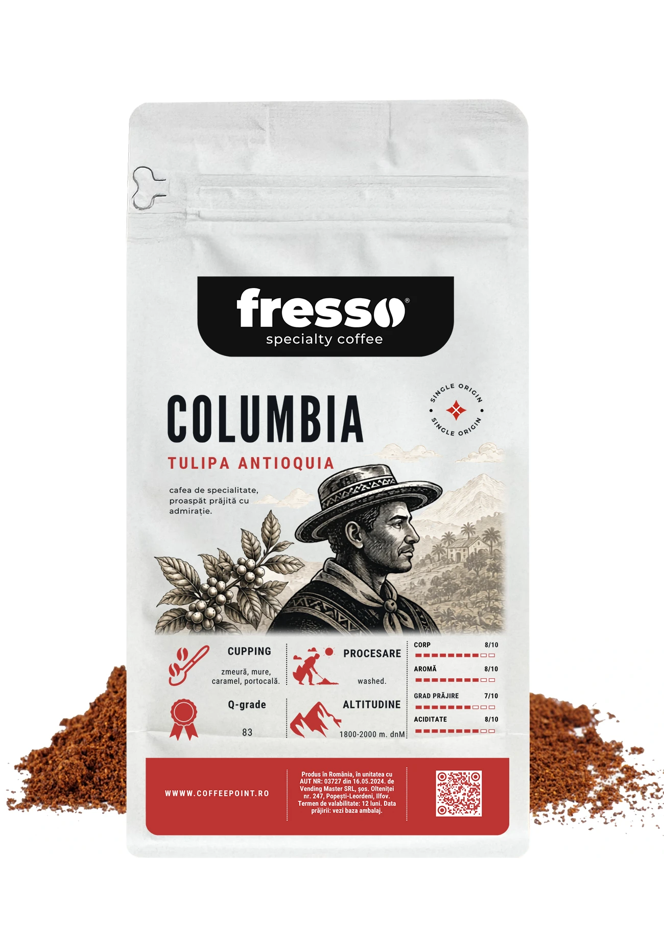 Cafea macinata - Fresso Columbia Caldas cafea de origine proaspăt prăjită și măcinată