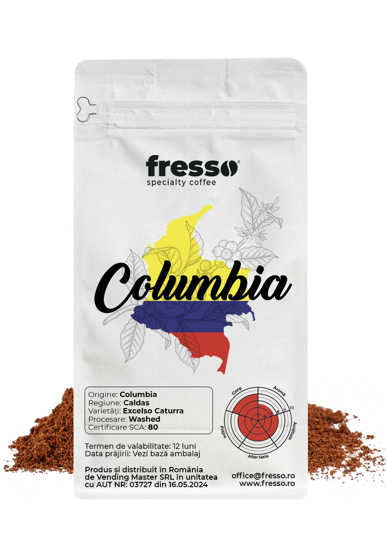 Cafea macinata - Fresso Columbia Caldas cafea de origine proaspăt prăjită și măcinată