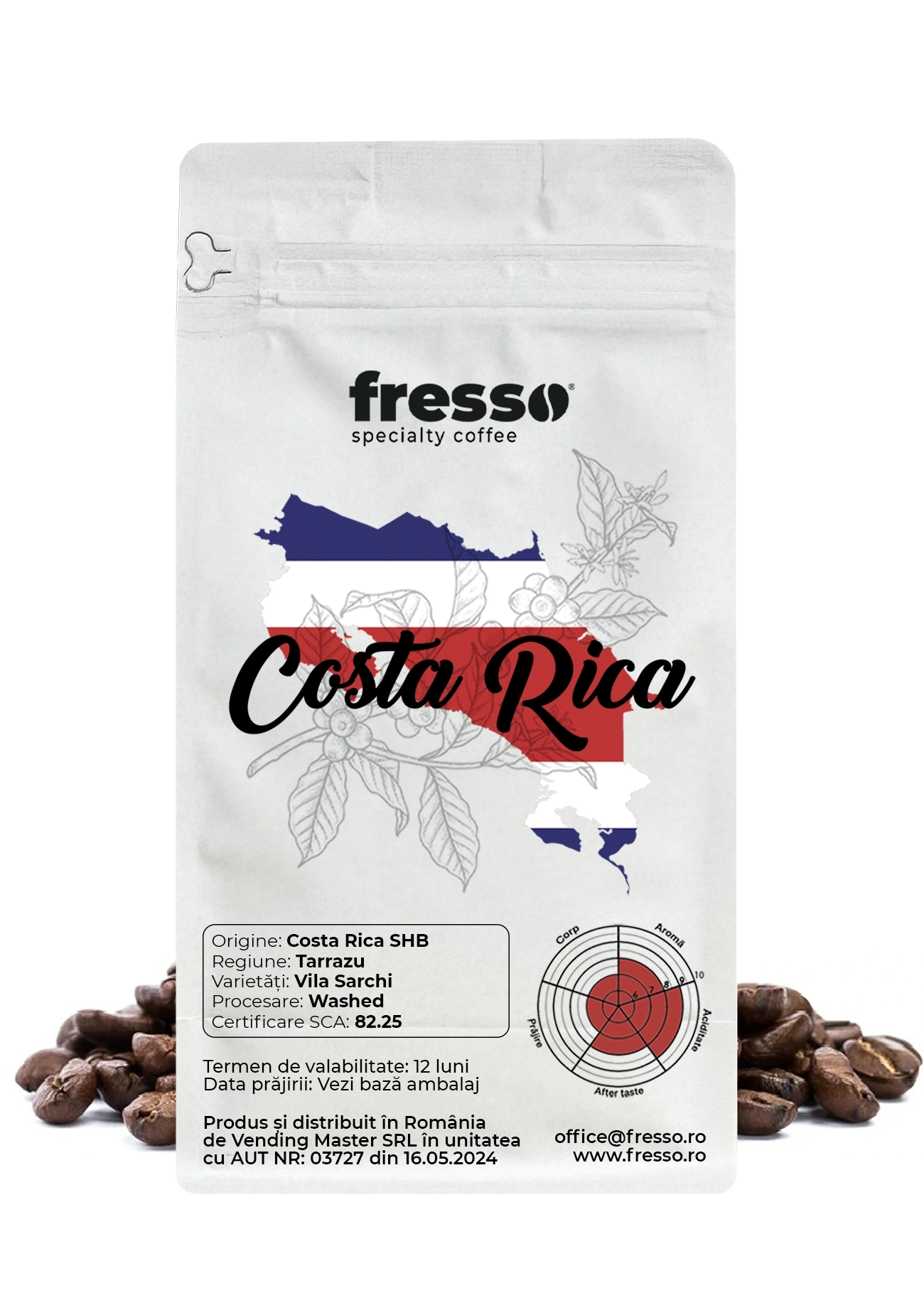 Cafea de specialitate - Fresso Costa Rica Tarrazu SHB cafea boabe de origine proaspăt prăjită
