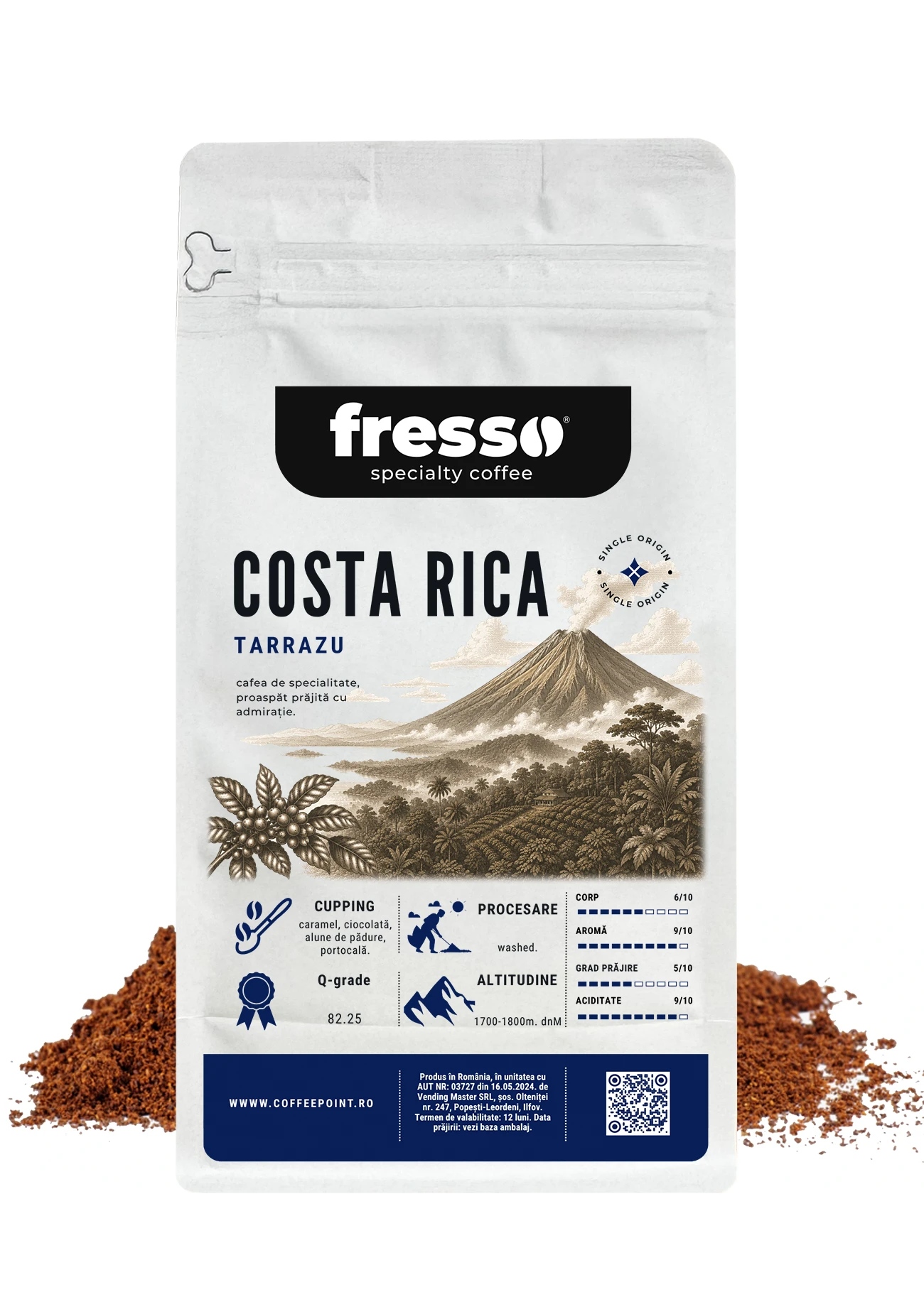 Cafea macinata - Fresso Costa Rica Tarrazu SHB cafea de origine proaspăt prăjită și măcinată