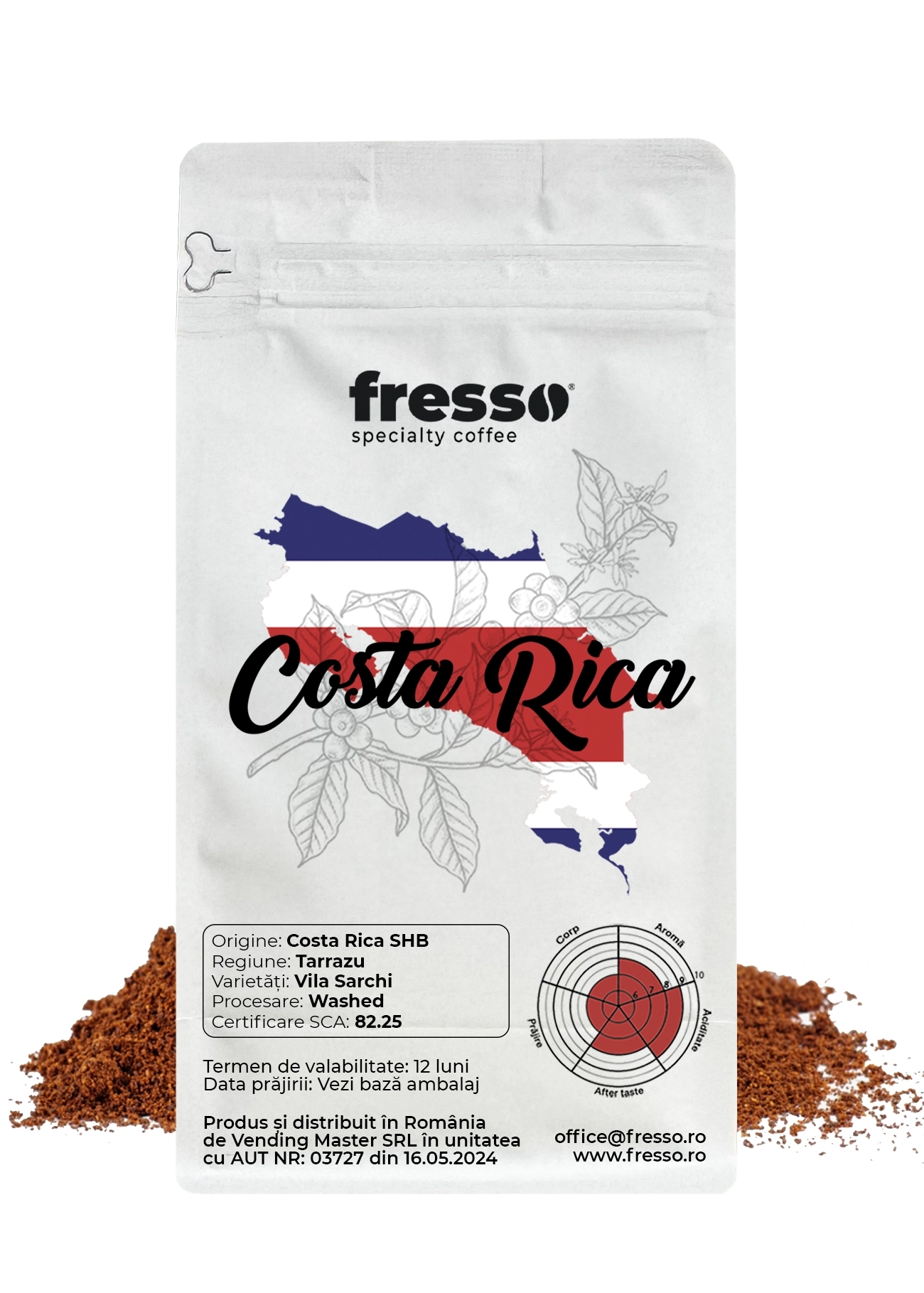Cafea macinata - Fresso Costa Rica Tarrazu SHB cafea de origine proaspăt prăjită și măcinată