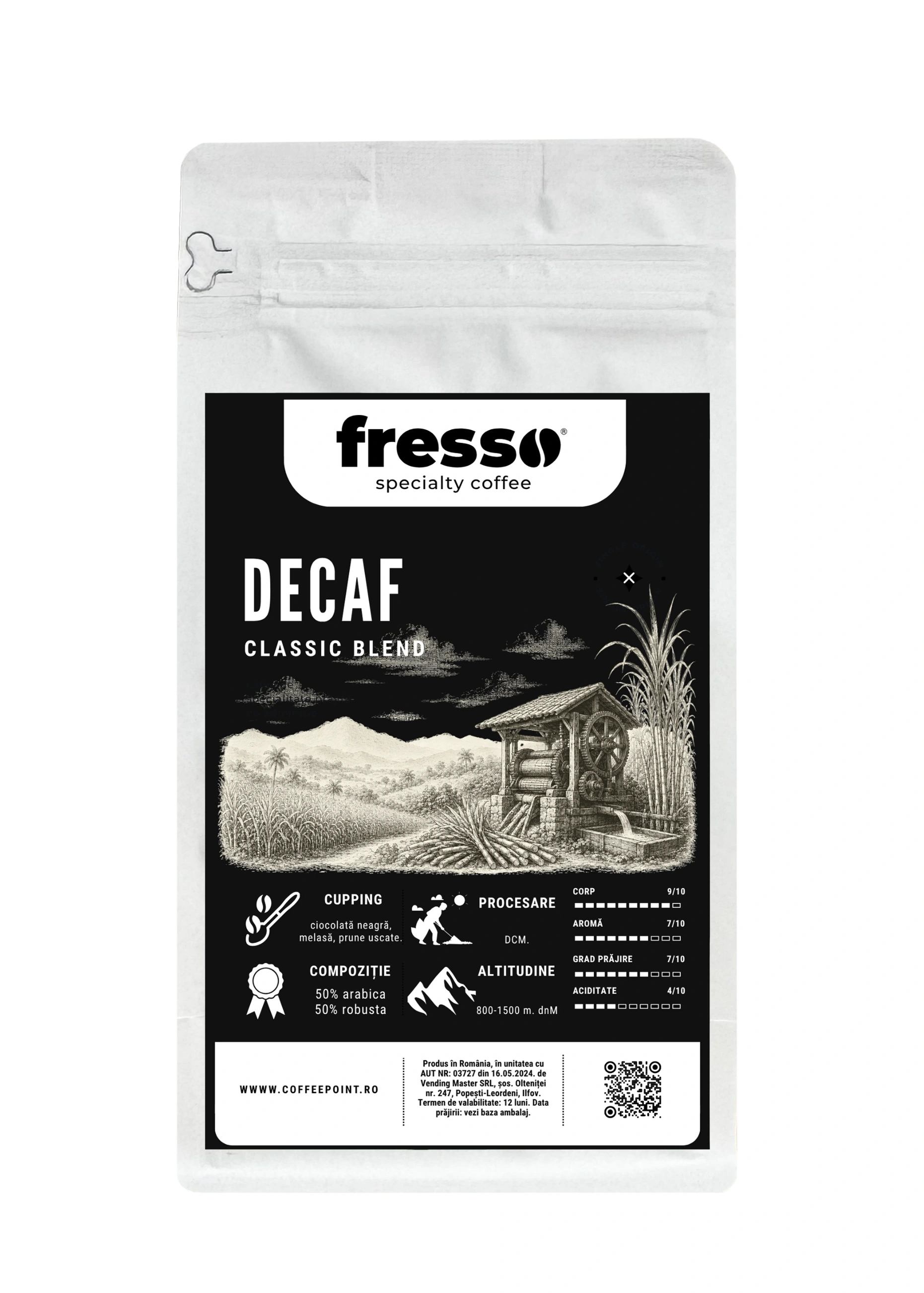 Cafea boabe Fresso - Fresso Decaf Classic Blend cafea boabe proaspăt prăjită și decofeinizată