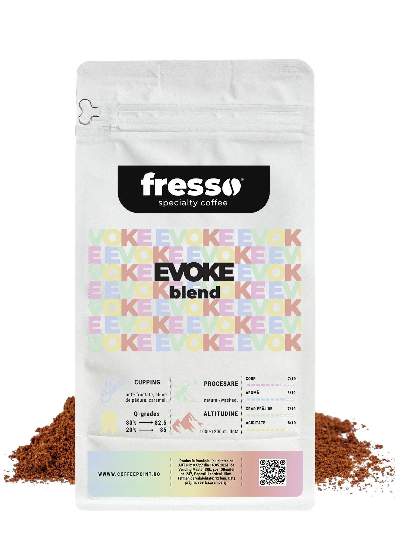 Cafea macinata - Fresso Evoke blend cafea de specialitate proaspăt prăjită și măcinată