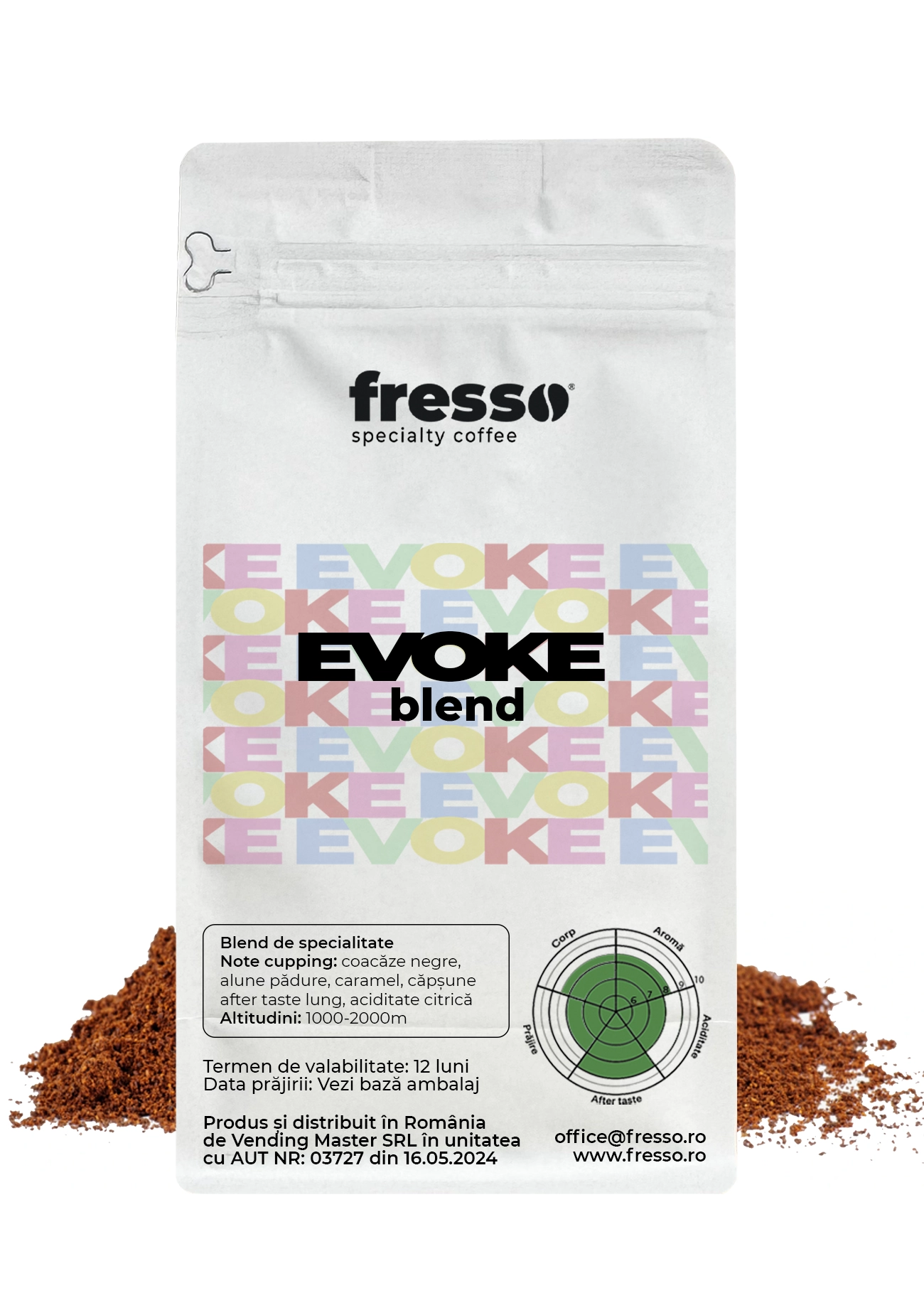 Cafea macinata - Fresso Evoke blend cafea de specialitate proaspăt prăjită și măcinată