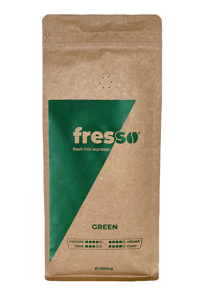 Cafea Boabe - Fresso Green cafea boabe proaspăt prăjită 1kg