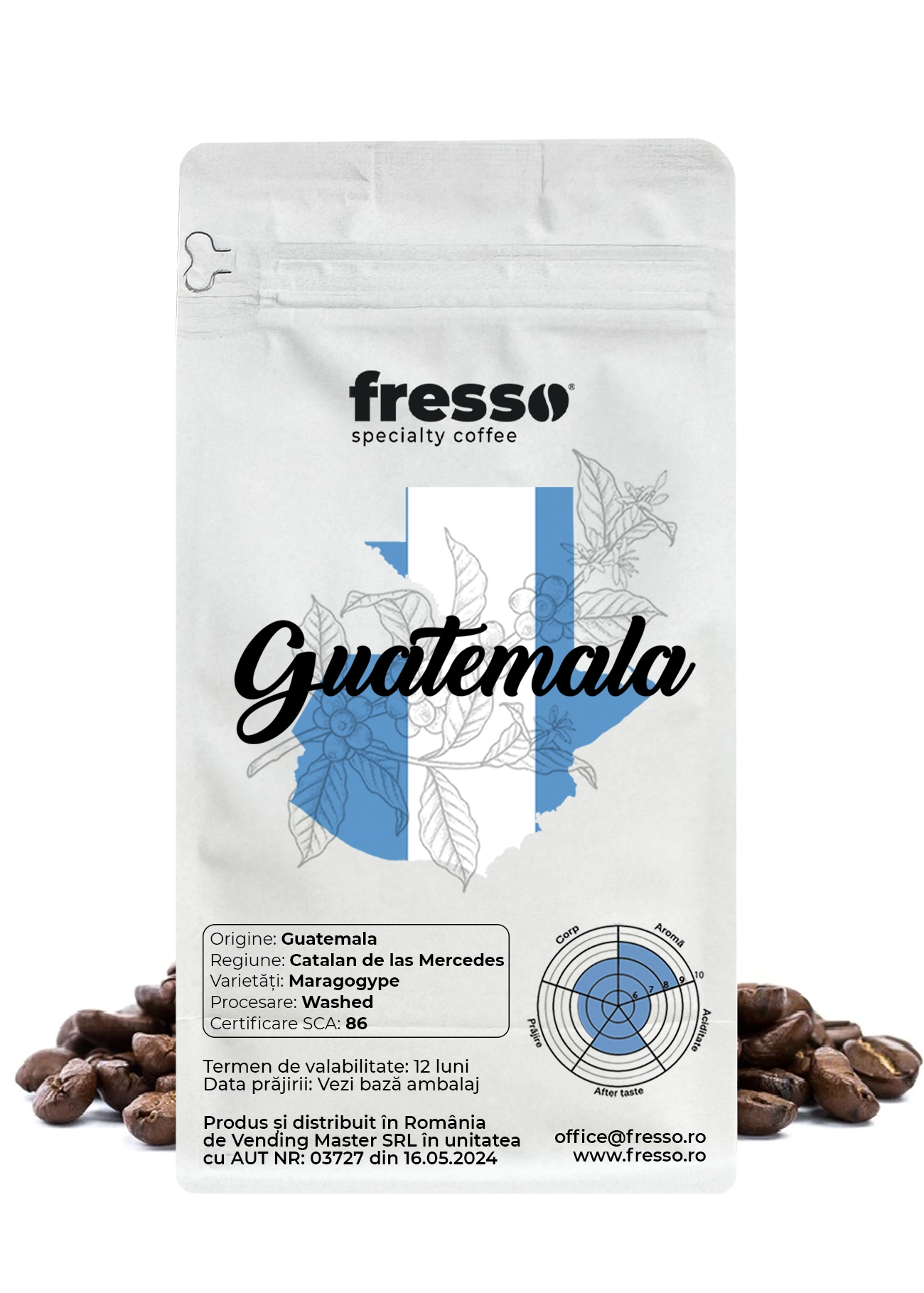 Cafea de specialitate - Fresso Guatemala Catalan de las Mercedes cafea boabe de origine proaspăt prăjită