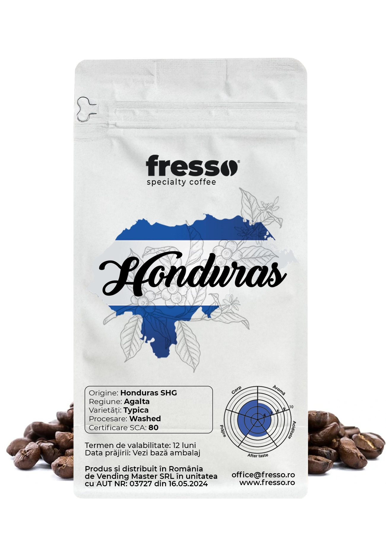 Cafea de specialitate - Fresso Honduras SHG Agalta cafea boabe de origine proaspăt prăjită