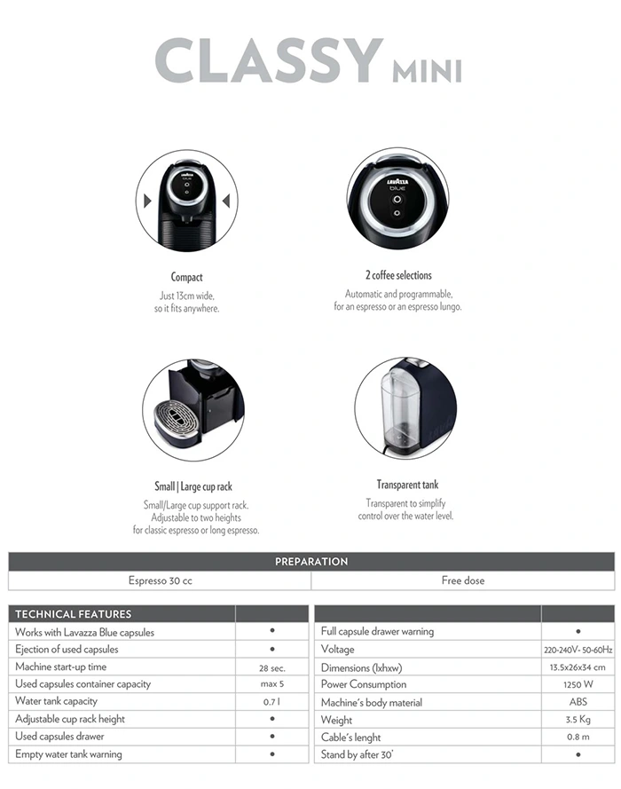 Lavazza Blue LB 300 Classy Mini espressor capsule [2]