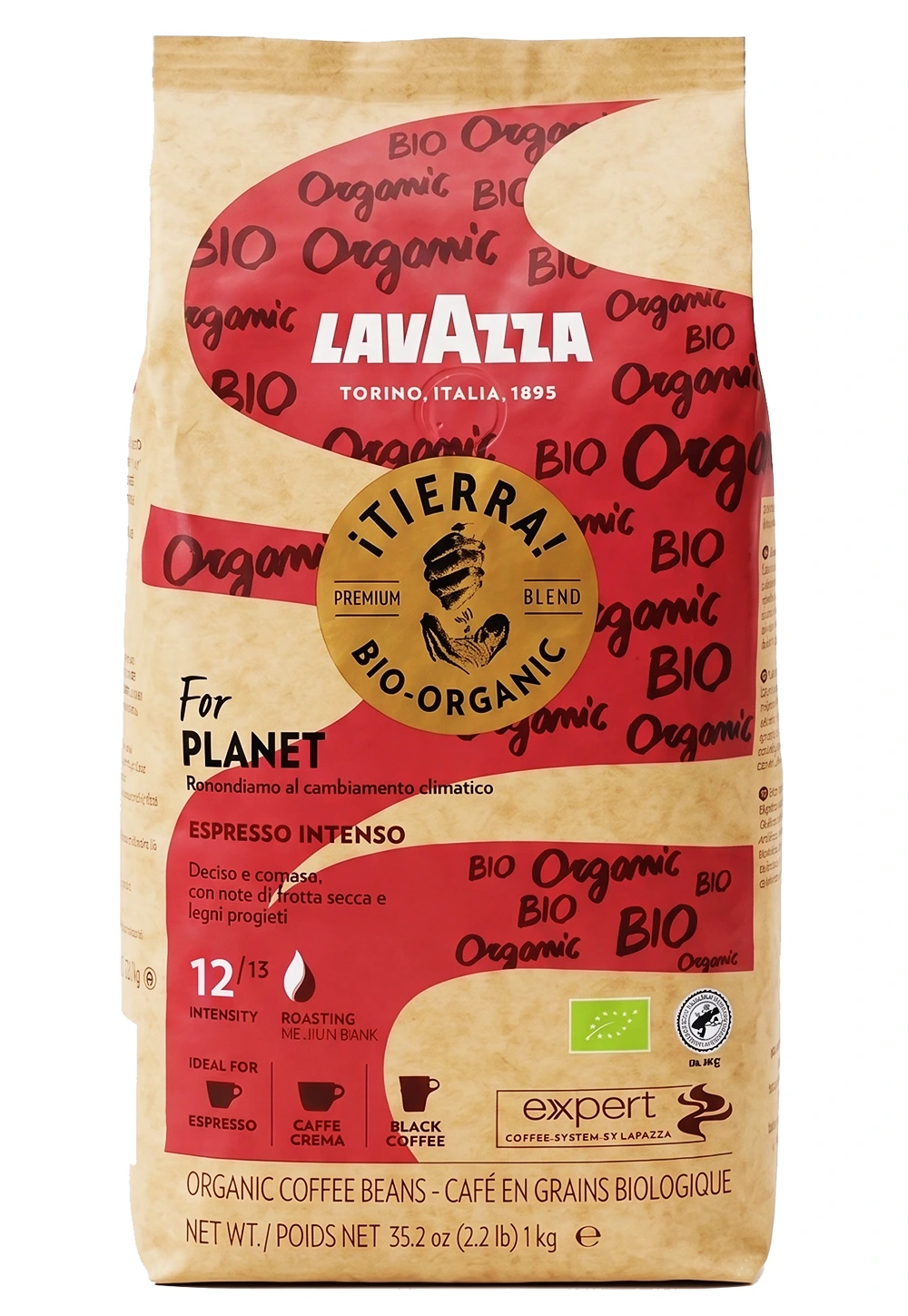 Cafea boabe Lavazza - Lavazza Tierra Bio Organic Espresso Intenso cafea boabe 1kg