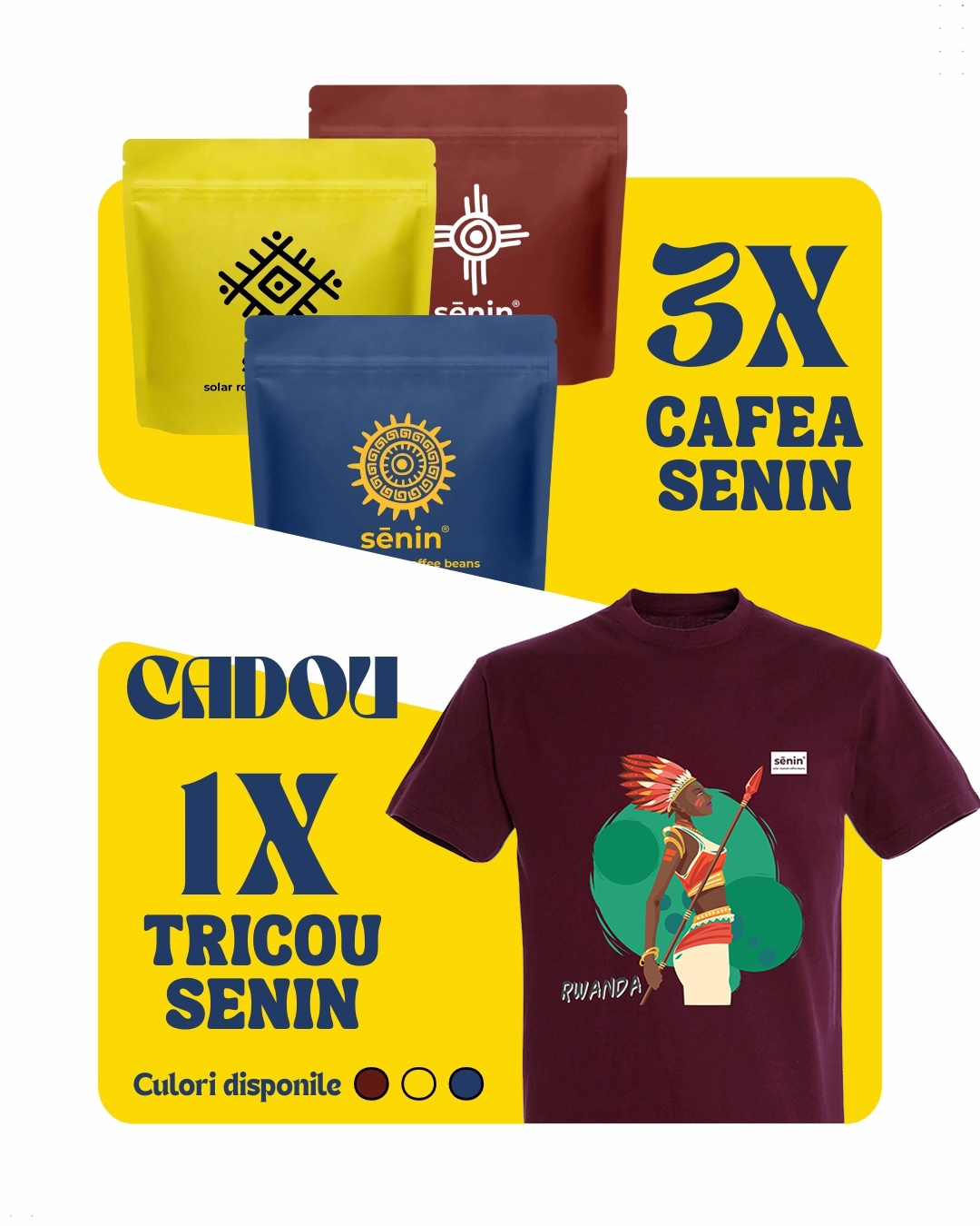 Pachet Cafea boabe Senin + Tricou Senin CADOU [1]